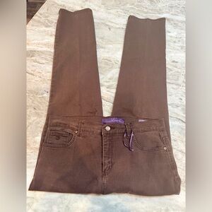 Gloria Vanderbilt Amanda Pants Women’s 8P Brown Stretch Cotton